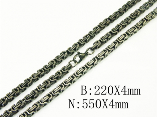 HY Wholesale Stainless Steel 316L Necklaces Bracelets Sets-HY53S0203IJD