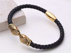 HY Wholesale Leather Bracelets Jewelry Popular Leather Bracelets-HY0155B0866