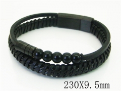 HY Wholesale Bracelets 316L Stainless Steel And Leather Jewelry Bracelets-HY91B0576JLT