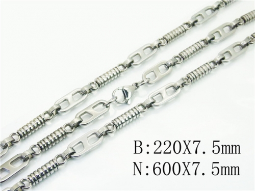 HY Wholesale Stainless Steel 316L Necklaces Bracelets Sets-HY55S0901HOR