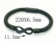 HY Wholesale Bracelets 316L Stainless Steel And Leather Jewelry Bracelets-HY37B0238HID