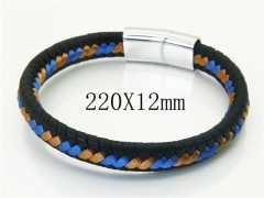 HY Wholesale Bracelets 316L Stainless Steel And Leather Jewelry Bracelets-HY37B0246HFF