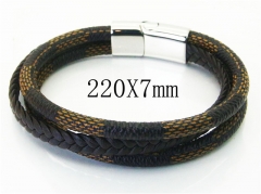 HY Wholesale Bracelets 316L Stainless Steel And Leather Jewelry Bracelets-HY37B0240HHG