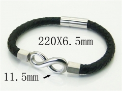 HY Wholesale Bracelets 316L Stainless Steel And Leather Jewelry Bracelets-HY37B0236HAA