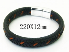 HY Wholesale Bracelets 316L Stainless Steel And Leather Jewelry Bracelets-HY37B0241HSS