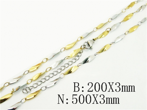 HY Wholesale Stainless Steel 316L Necklaces Bracelets Sets-HY70S0615OL