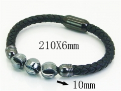 HY Wholesale Bracelets 316L Stainless Steel And Leather Jewelry Bracelets-HY62B1698HLS