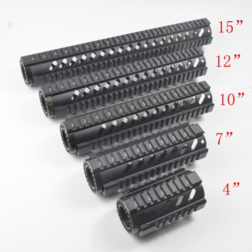 4,7,10,12,15 inch Free Float Quad Rail Handguard Mount System Fits.223/5.56