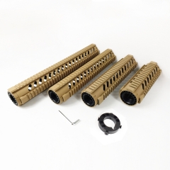 7,10,12,15 Inch Free Float Quad Rail Handguards With Front end cap Tan color