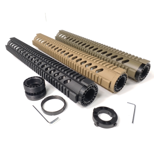 15 Inch Free Float Quad Rail Handguard Black, Tan, Fde Color Fit AR15 ( .223/556)