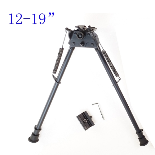 12-19 Inch Harris Style Bipod Light Weight design Spring Extending W/O Adapter