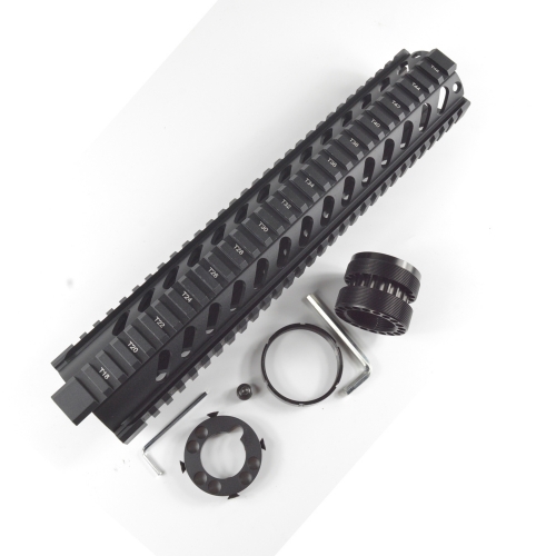 12.6 Inch Free Float Quad Rail Handguard For .223/5.56(AR15) Spec .Front end cap Optional