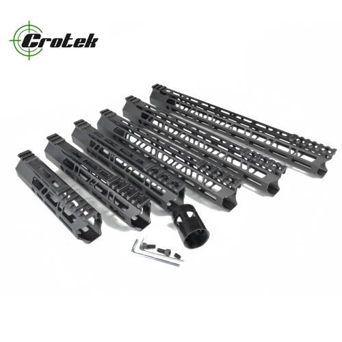 Crotek 7/9/10/12/13.5/15 Inch Lightweight Clamp Mount Type M-LOK Handguards Edge CNC Chamfering For .223/5.56(AR15） Spec