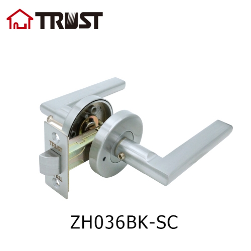 TRUST ZH036-BK-SC Zinc Alloy Toilets Door Lockset Bathroom Wooden Door Lock Stain Chrome Door Handle