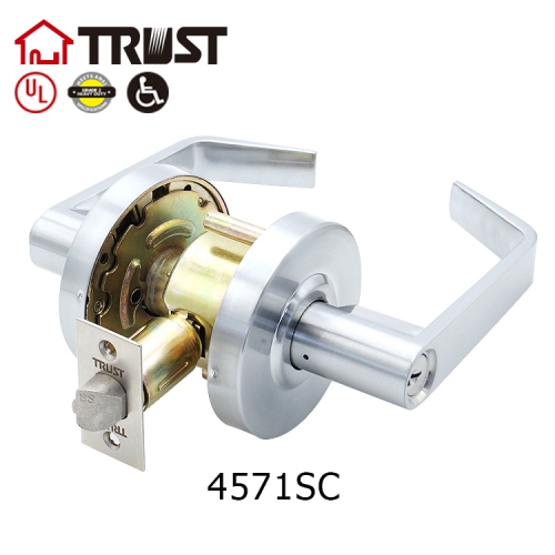 Trust 45 series Commercial Door Lock Grade 2 Cylindrical Entrance Clutch Function Lever Handle