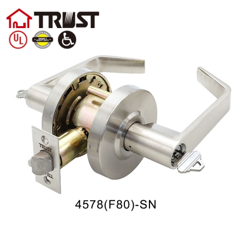 TRUST 4578(F80)SN Commercial Cylindrical Lever Handle For Heavy Duty Non-Handed Grade 2 Door Handle(CM)