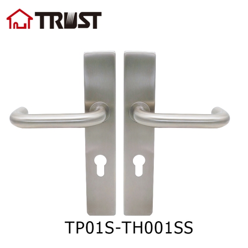 TRUST TP01S-TH001SS Hollow Stainless Steel Lever Type Door Handle with Plate