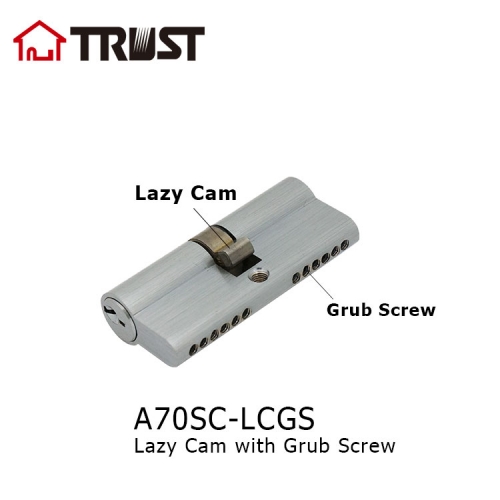 華信 A70SC-LCGS 歐標70mm雙開鎖芯 90度特殊撥桃 配緊定螺絲