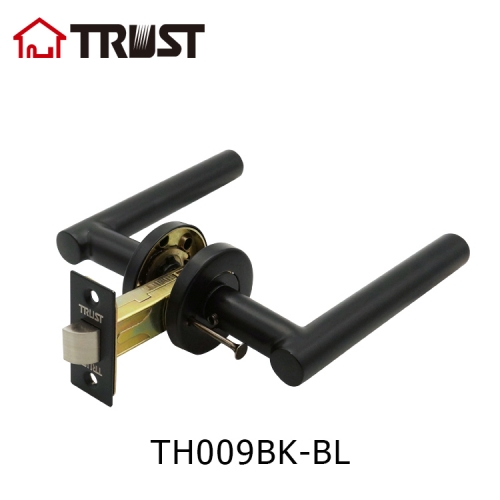 TRUST TH003/TH009BK-BL SUS304 Tube Lever Euro Standard Door Handle On Rose