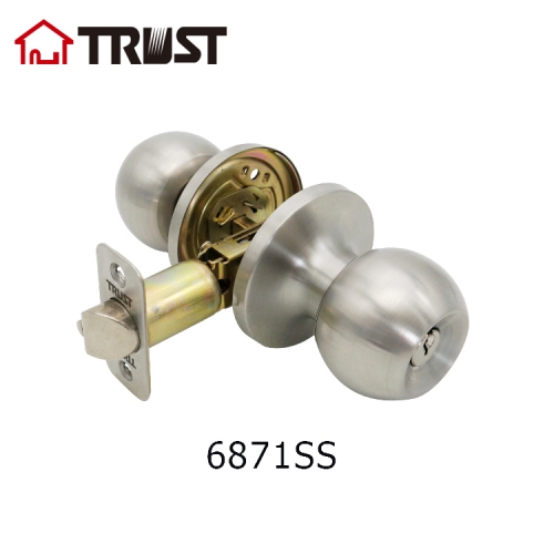 TRUST 6871 Entry Bedroom Tubular Stainless Steel Knob door Lock