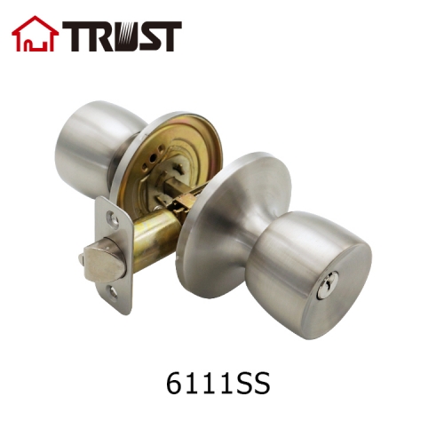 TRUST 6111 Entry Bedroom Tubular Stainless Steel Knob door Lock