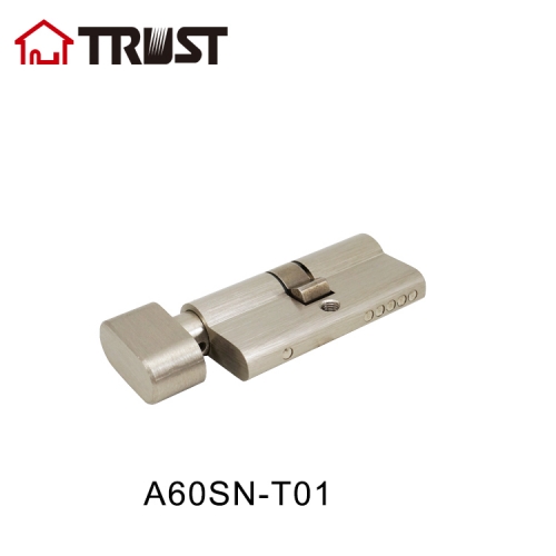 TRUST A60SN Key To Turn 60mm Single Cylinder Full Brass Euro Profile Cylinder