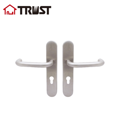 華信TP01-R72EUTH001SS不锈钢圆角面板配不锈钢空心弯管分体拉手门锁