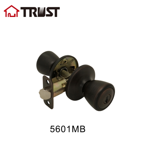 TRUST 5601-MB ANSI Grade 3 Tubular Knob Door Lock Radius Drive Spindle Round Ball Lock