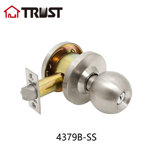 华信 4379B-SS 二级筒式球锁不锈钢办公门锁 房门锁卫浴锁通道锁