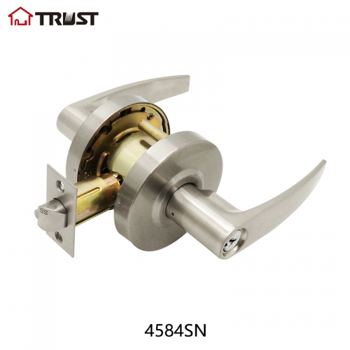 TRUST 4584-SN Grade 2 Cylindrical Lock Storeroom Function Saturn Lever Design Satin Chrome Finish