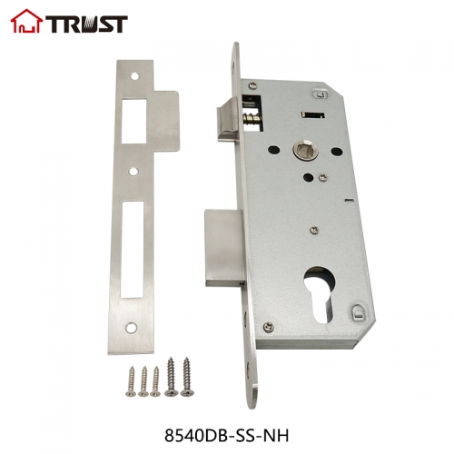 TRUST 8540-DB-SS-NH 40mm backset narrow mortise lock body mortise door locks for wooden or steel door Euro Standard lock body