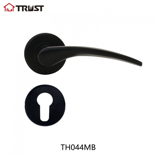 華信TH044-MB 黑色不銹鋼空心把手 歐標分體鎖 时尚简约室内门锁