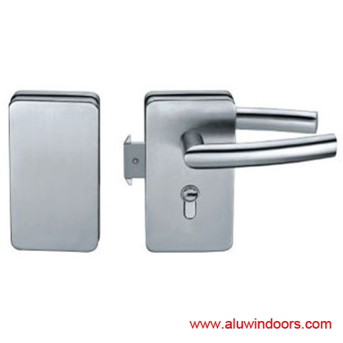 Glass door lock with handle