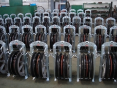 Conductor Pulleys with aluminum alloy sheaves for stringing overhead transmission line