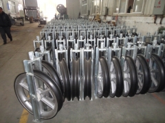 Conductor Pulleys with aluminum alloy sheaves for stringing overhead transmission line