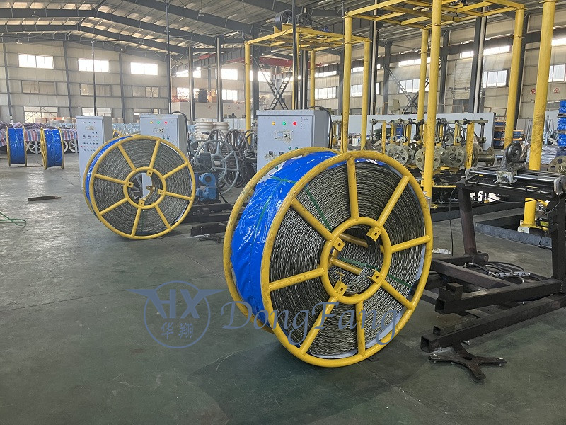 Anti twisting steel wire rope and stringing pulleys exported to Europe