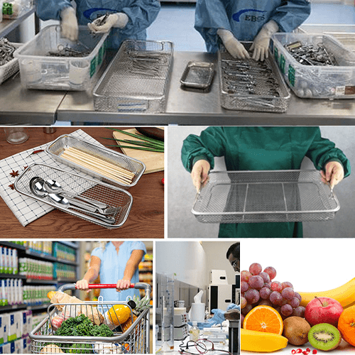 Stainless Steel Medical Sterilization Baskets for hospital