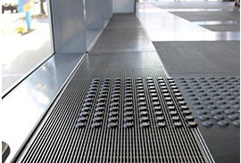 architectural wedge wire is installed on the flooring