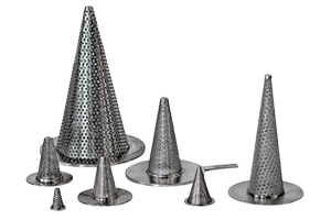 temporary cone strainer, temporary conical strainer, witches hat strainer
