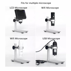 Aluminum Alloy Stand Holder for USB/Wi-Fi Digital Microscope, Bysameyee Universal Diameter Metal Mount with Microscope Carrying Case