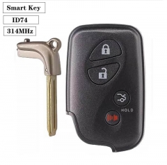 3BTN Smart Key 314MHz-5290-ID74 For Toyot*a Prado CROWN With TOY48 Key Blade