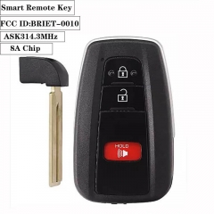 2+1button ASK314.3MHz Smart Remote Key 8Achip TOY12 FCC ID:BRIET-0010 for US Toyot*a C-HR 2018-2019