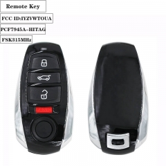 3+1 Button ASK315MHz Remote Key PCF7945A-HITAG(VAG) Chip HU66 For VW / Skod*a FCC ID:IYZVWTOUA