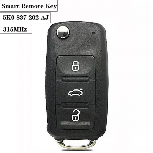 3button 315MHz Smart Remote Key HU66 For VW 5K0 837 202 AJ (After Market)