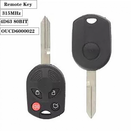 4button 315MHz Remote Key 4D63 80BIT Chip FO38R Blade For Ford Mercury OUCD6000022