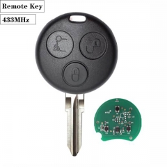 Remote Key 3 Button 433MHz with Chip for Mercedes-Ben*z Smart Fortwo Forfour City Roadster