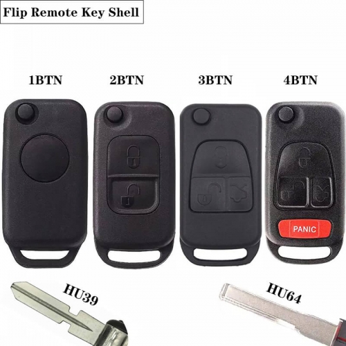 1 2 3 4 BTN Flip Folding Car Remote Key Shell For Mercedes Ben Z SLK