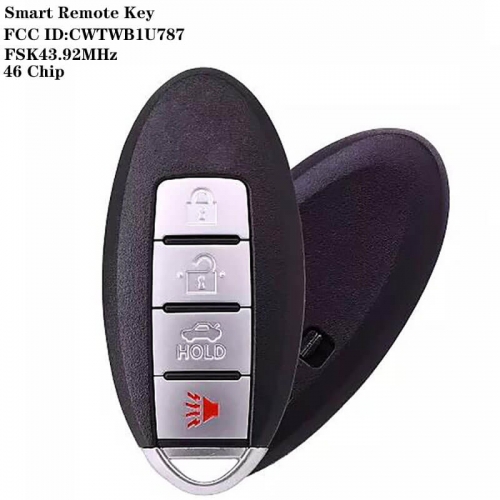 Smart Remote Key 3+1 Button FSK43.92MHz 46 Chip NSN14 FCC ID:CWTWB1U787 For Nissa*n INFINITI SENTRA ARMADA M35 HYBIRD Q70 M37 2011-2017