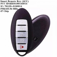 (SUV) 4+1 Button Smart Remote Key FSK433.92 MHz 47 Chip With Button Remote Start NSN14 / S180144017 / FCC ID:KR5S180144014 / IC: 7812D-S180014 For Nissa*n Pathfinder Murano 2013-2015
