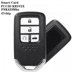 (Original) Smart Card 4button 47chip FSK433Mhz FCCID KR5V2X For Hond*a Civic 2016